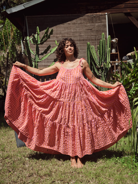 Robe Denise longue seersucker 🧡🩷