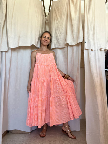 Robe Denise longue seersucker Vichy 🧡