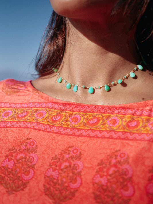 Collier Gouttes chrysoprase