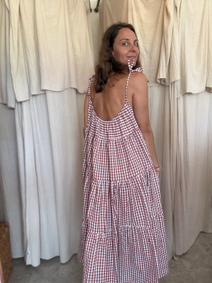 Robe Denise longue seersucker 🤎🤍