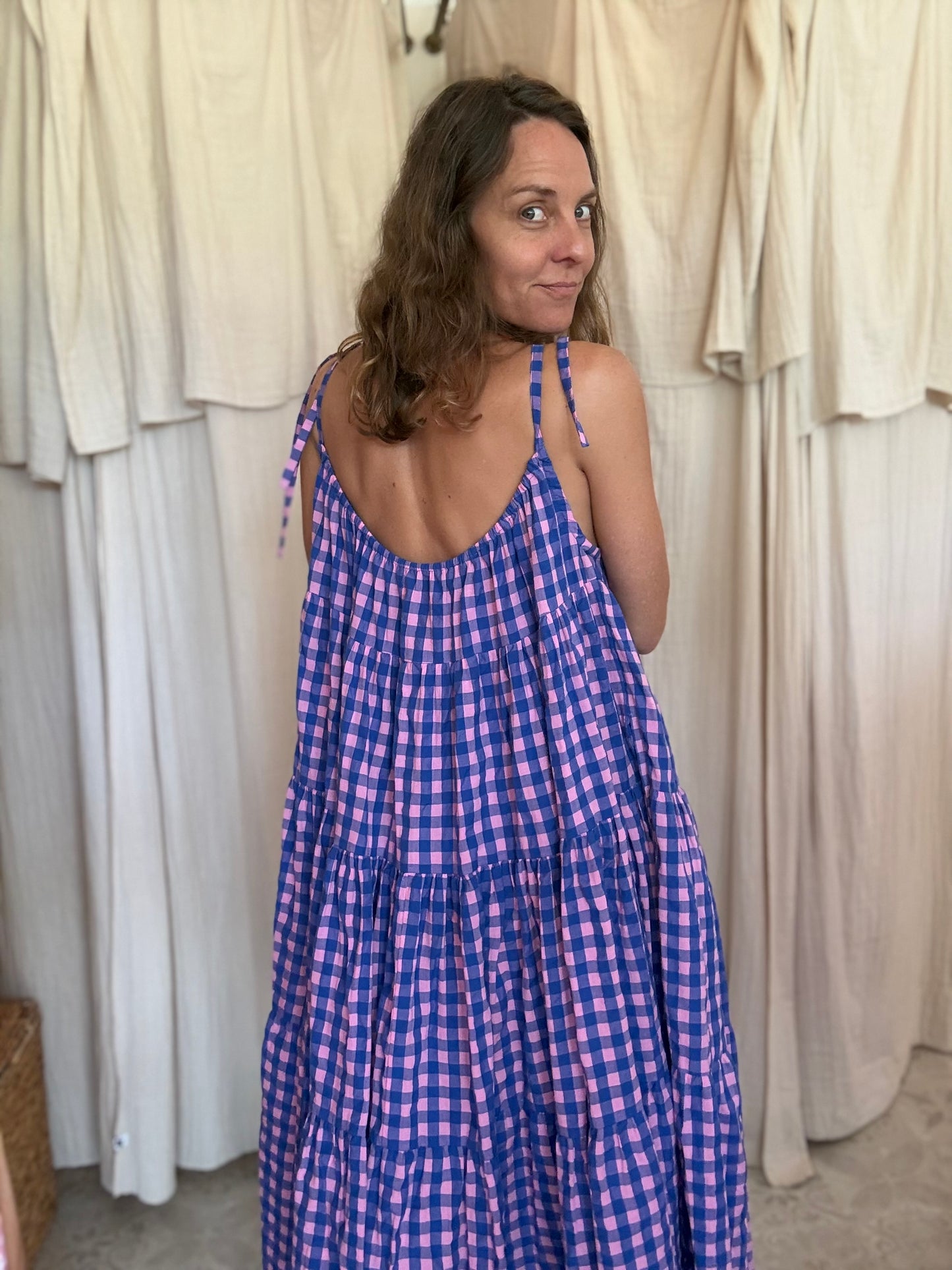 Robe Denise longue seersucker 💙🩷