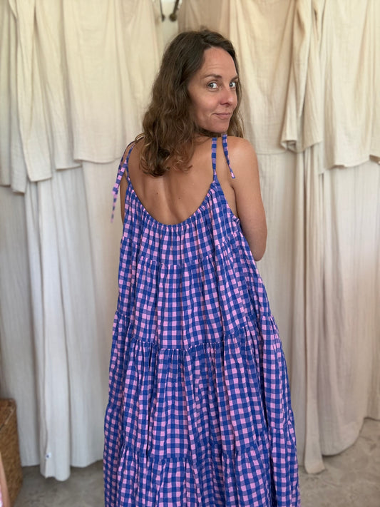 Robe Denise longue seersucker 💙🩷
