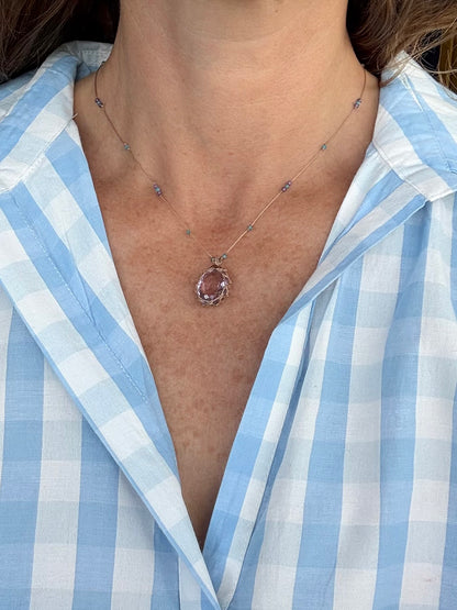 Collier améthyste tissée 💜