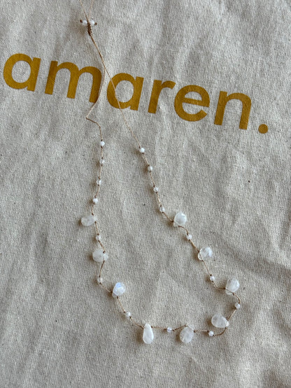 Collier gouttes pierre de lune 🤍