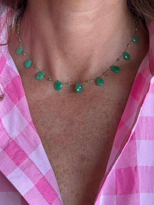 Collier Gouttes chrysoprase