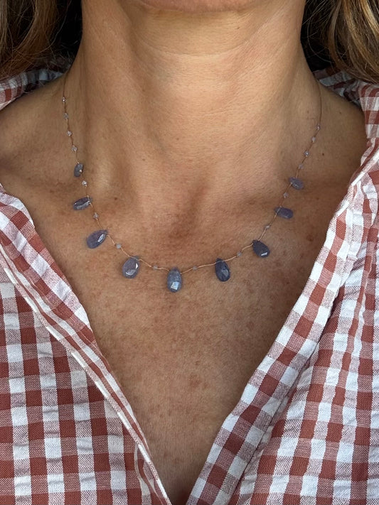 Collier gouttes tanzanite