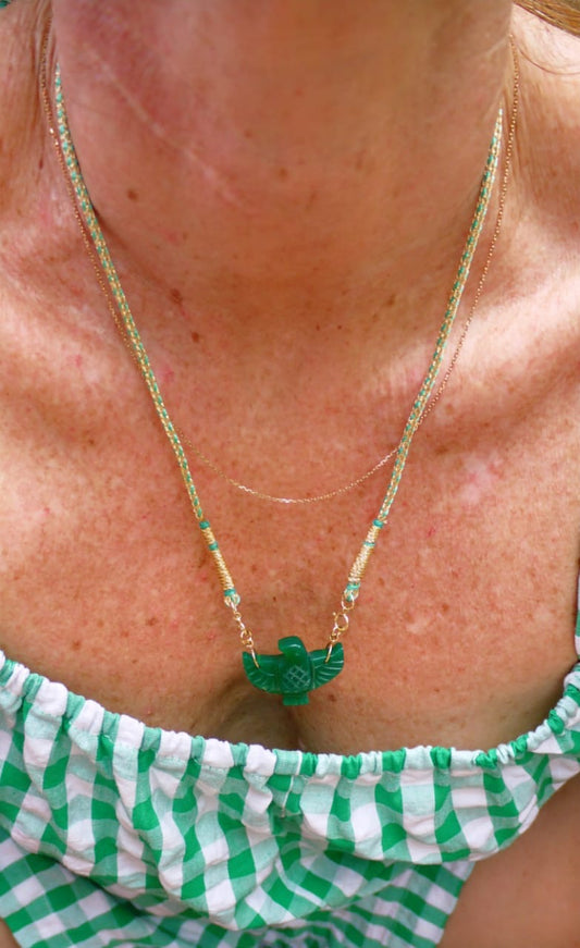 Collier Condor fil soie only vert 💚