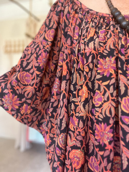 Robe Sahira 🧡🍊🖤🩷