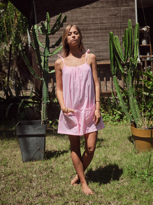 Combinaison Sabine rayures roses fluo
