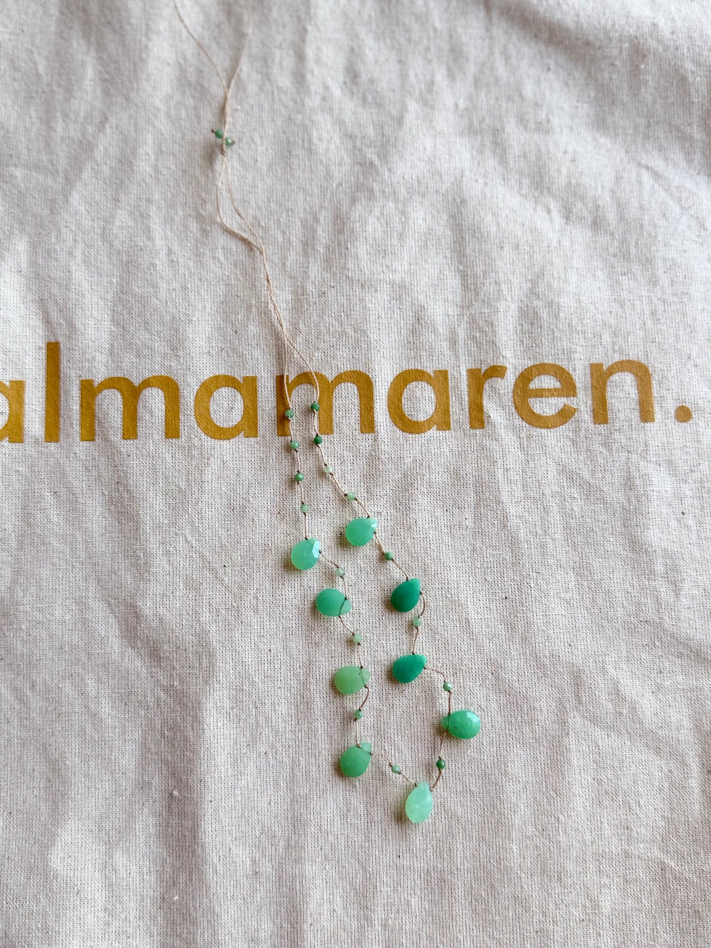 Collier Gouttes chrysoprase faceté