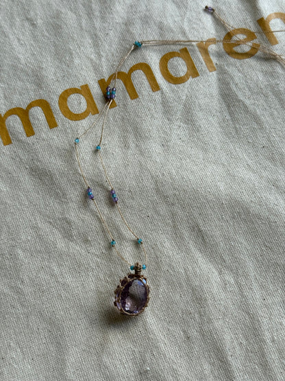 Collier améthyste tissée 💜