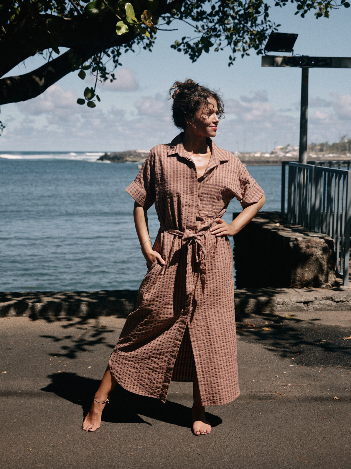 Robe Jacqueline longue chocolat