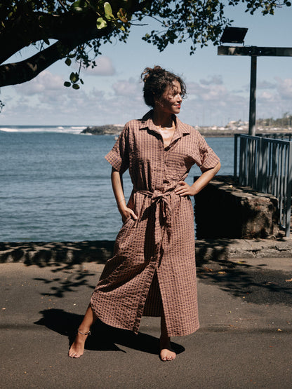 Robe Jacqueline longue chocolat
