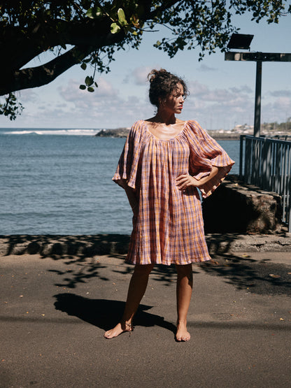 Robe Playa courte madras double gaze