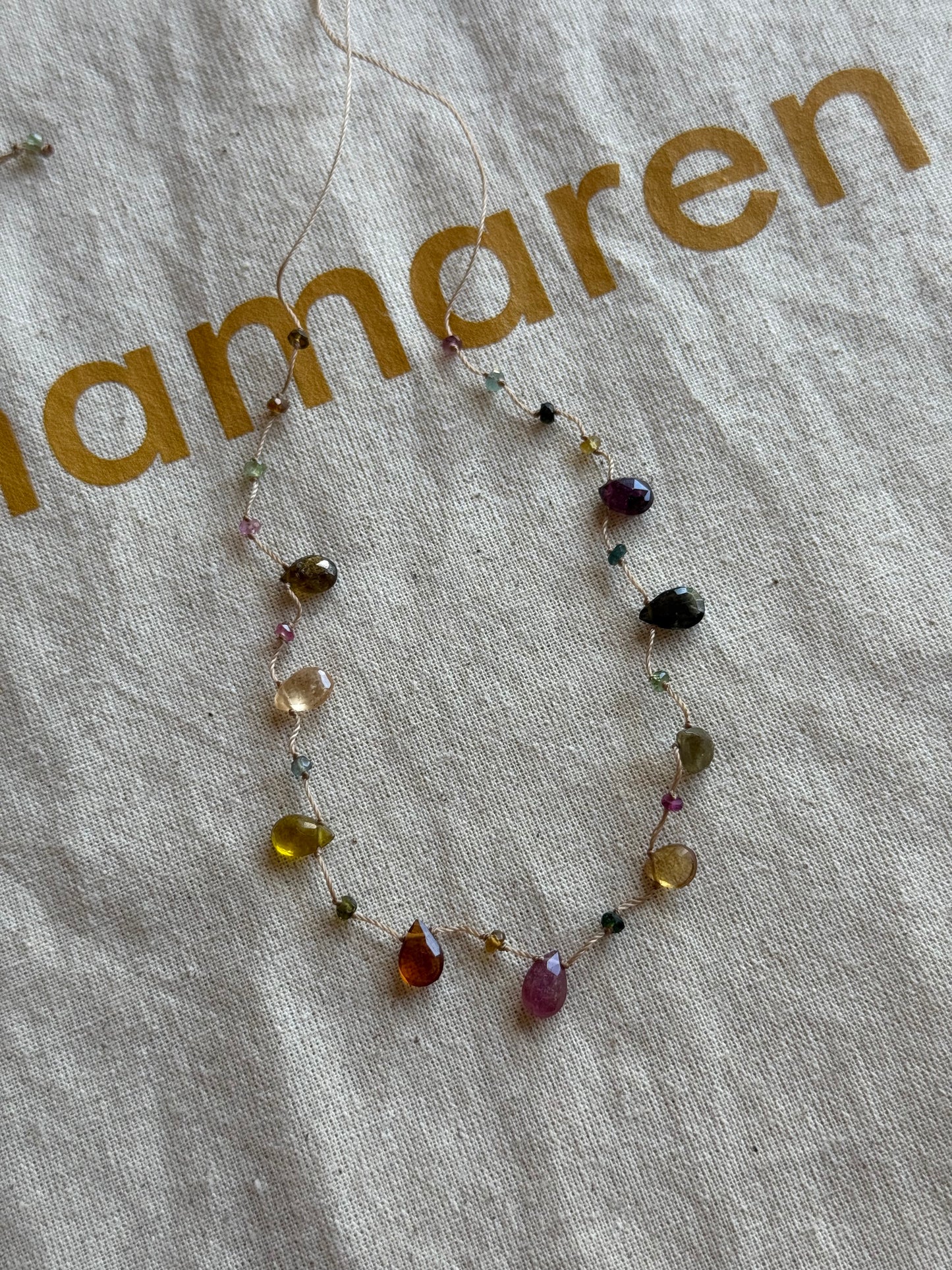 Collier gouttes tourmaline