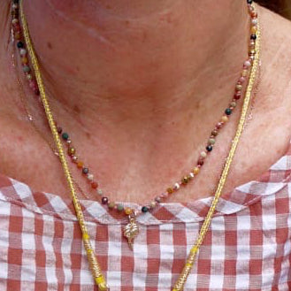 Collier Condor fil soie oeil de tigre 🤎