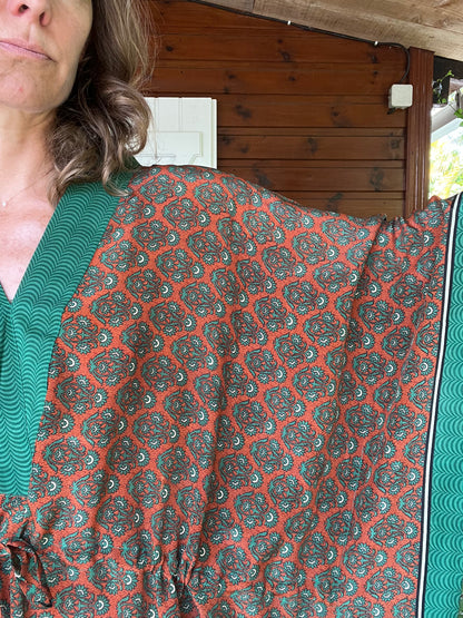 Robe caftan Azna Green and orange