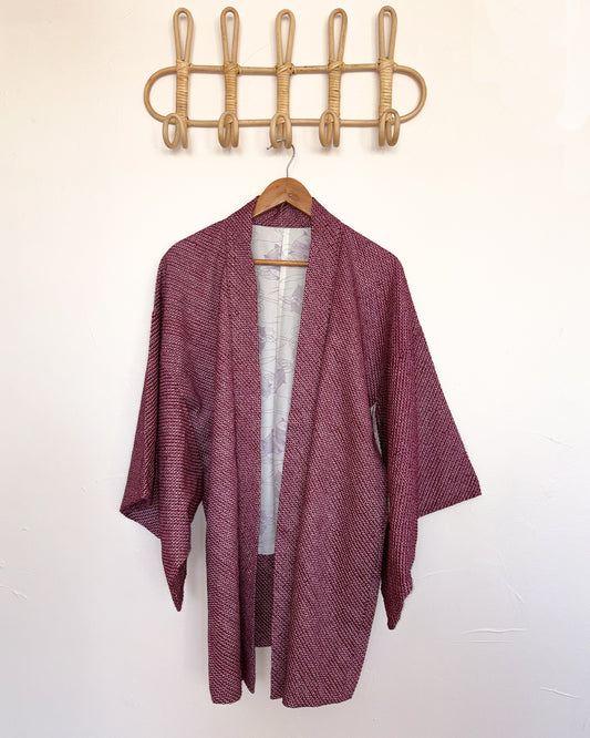 Kimono soie japonais Framboise 🩷