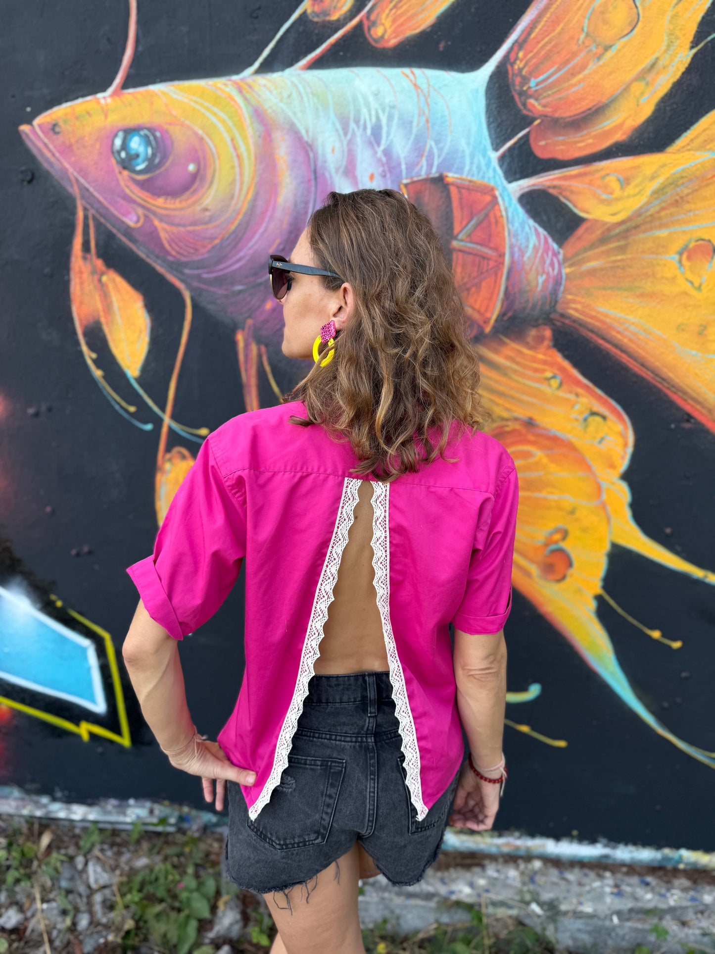 Chemisette upcyclée dos ouvert 🩷