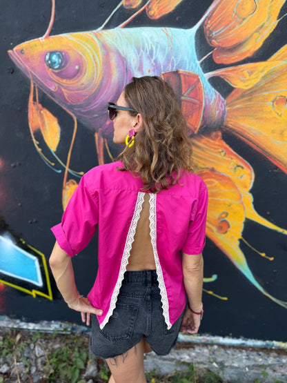 Chemisette upcyclée dos ouvert 🩷