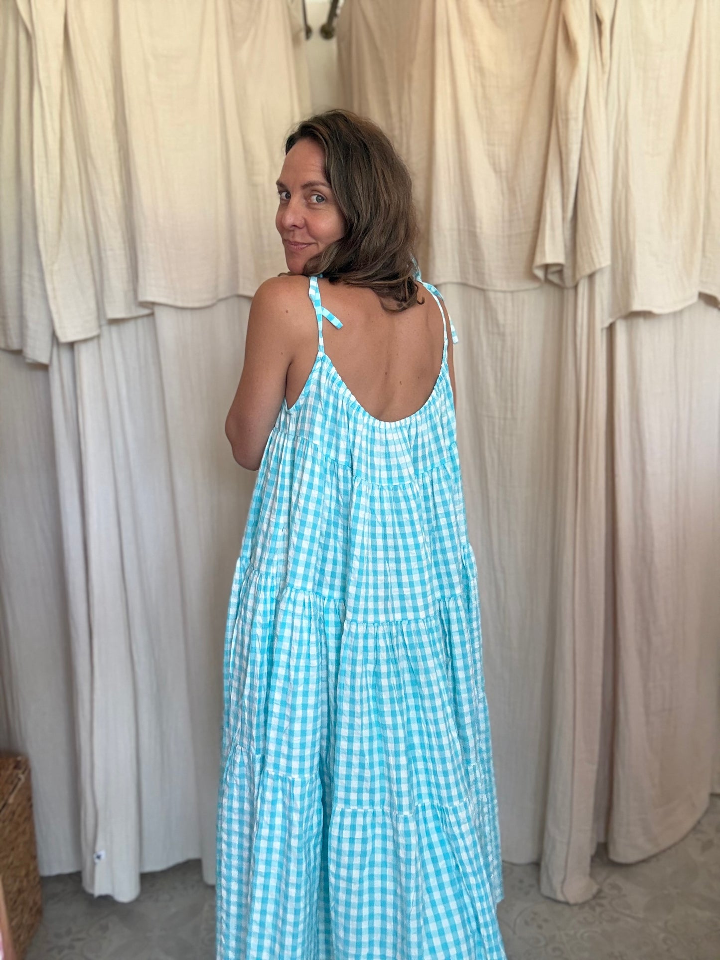 Robe Denise longue seersucker 🩵
