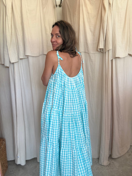 Robe Denise longue seersucker 🩵