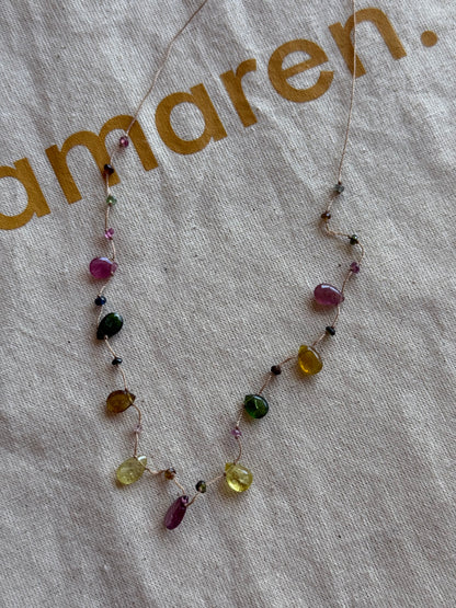 Collier gouttes tourmaline