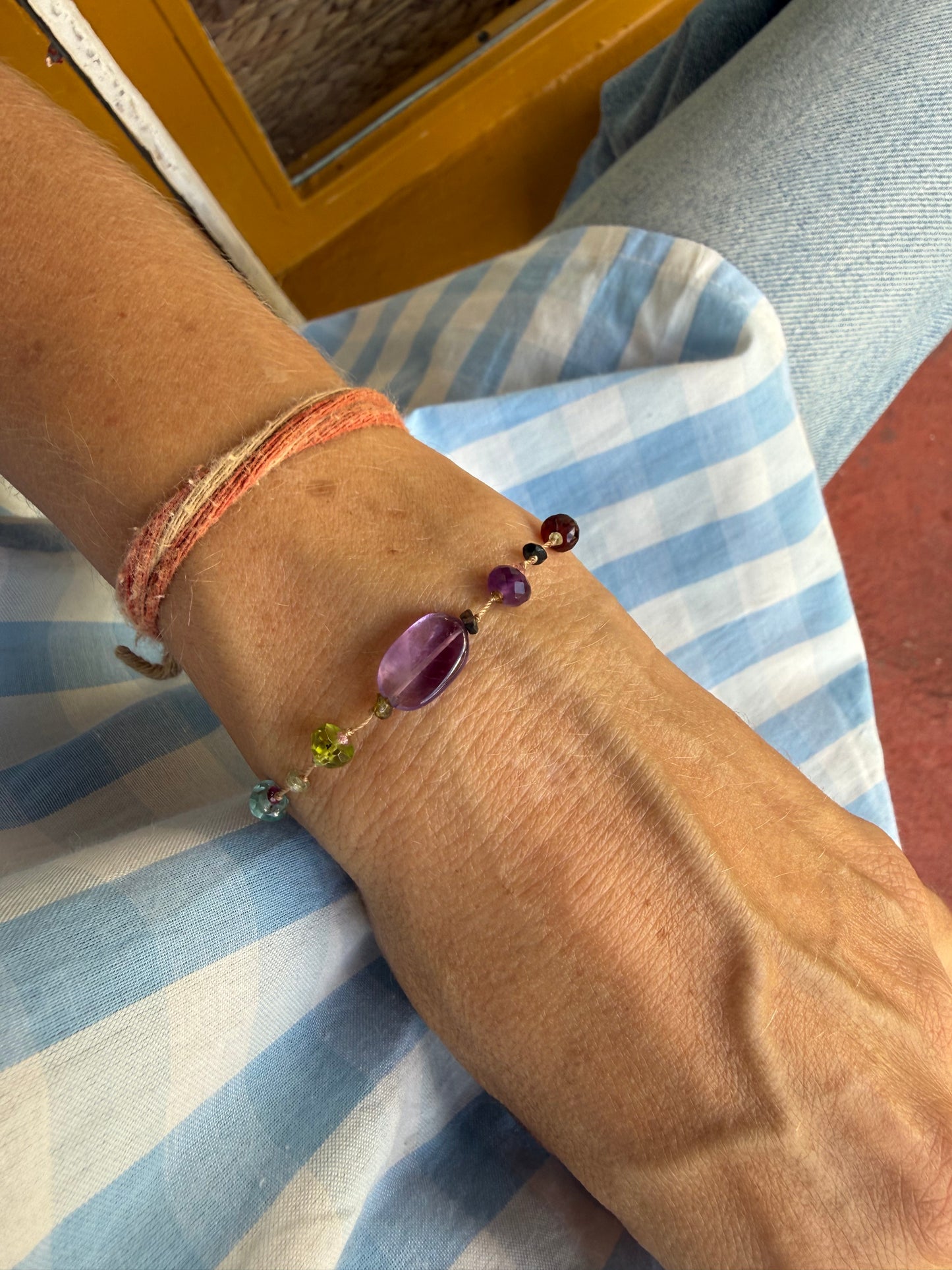 Bracelet multi-pierres base améthyste