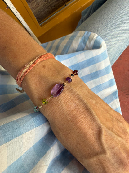 Bracelet multi-pierres base améthyste