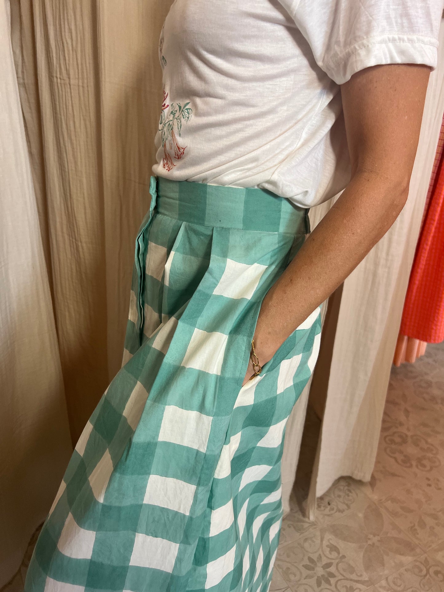 Jupe Caro Blockprint🩵