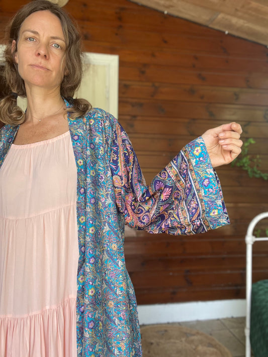 Kimono Mala long blue/pink