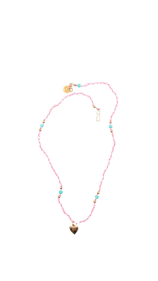 Collier gri gri quartz rose et amazonite 🩷🩵