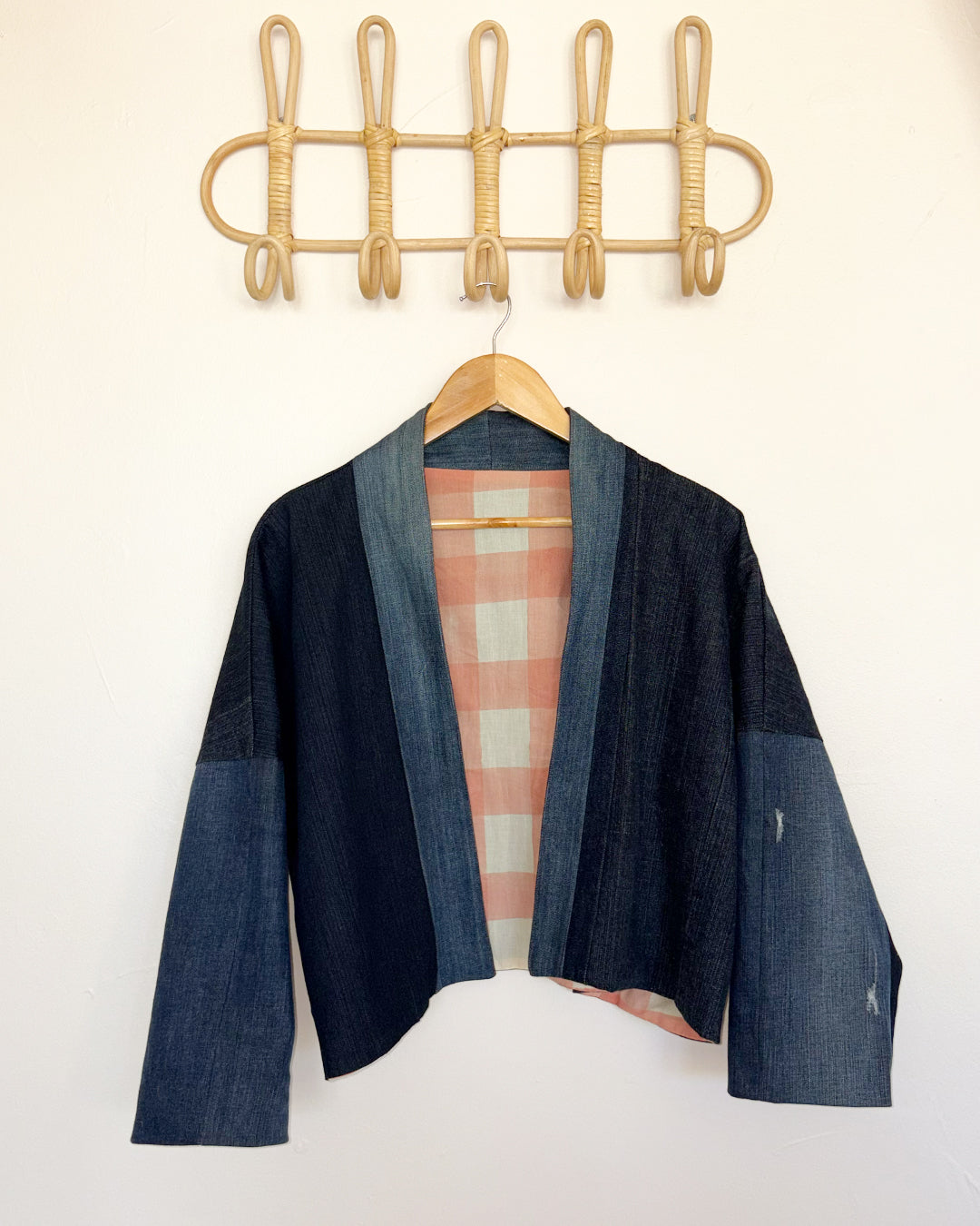 Veste Takamaka courte gros vichy rose
