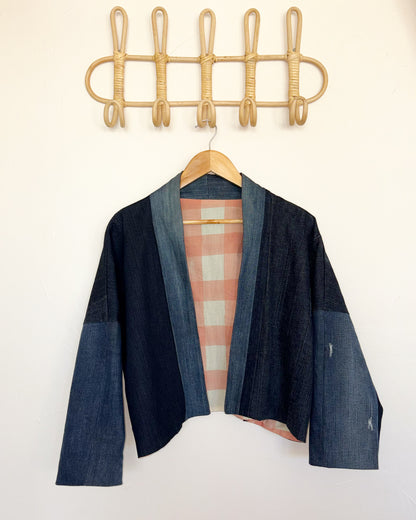 Veste Takamaka courte gros vichy rose