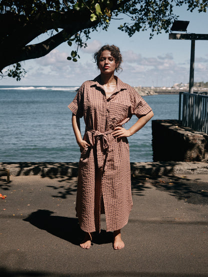 Robe Jacqueline longue chocolat