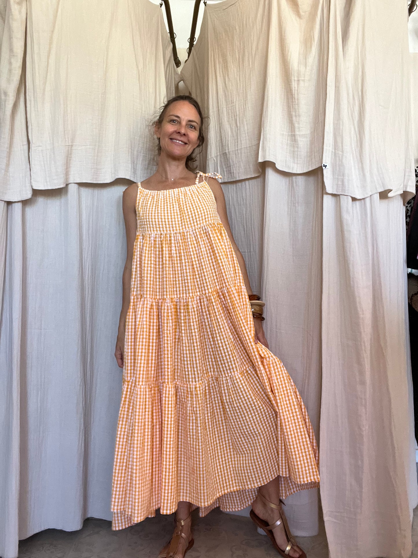 Robe Denise longue seersucker Vichy 💛