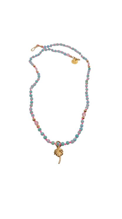 Collier gri gri amazonite et quartz rose 🩷🩵