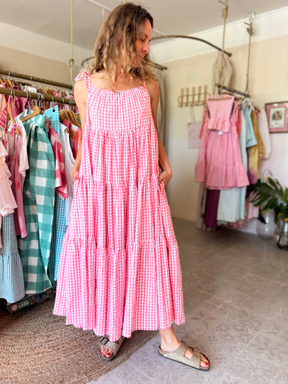 Robe Denise longue seersucker 🩷🤍