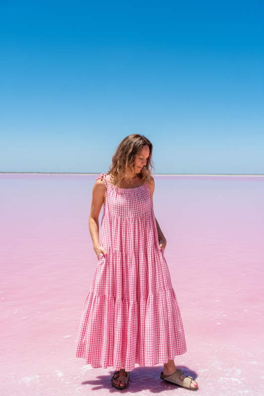 Robe Denise longue seersucker 🩷🤍