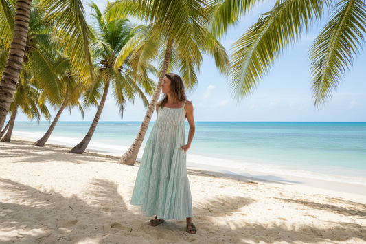 Robe Denise longue seersucker 🤍🩵