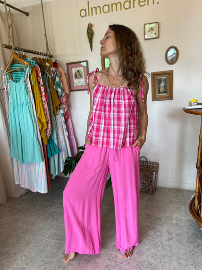 Top bohème madras 🩷🤍