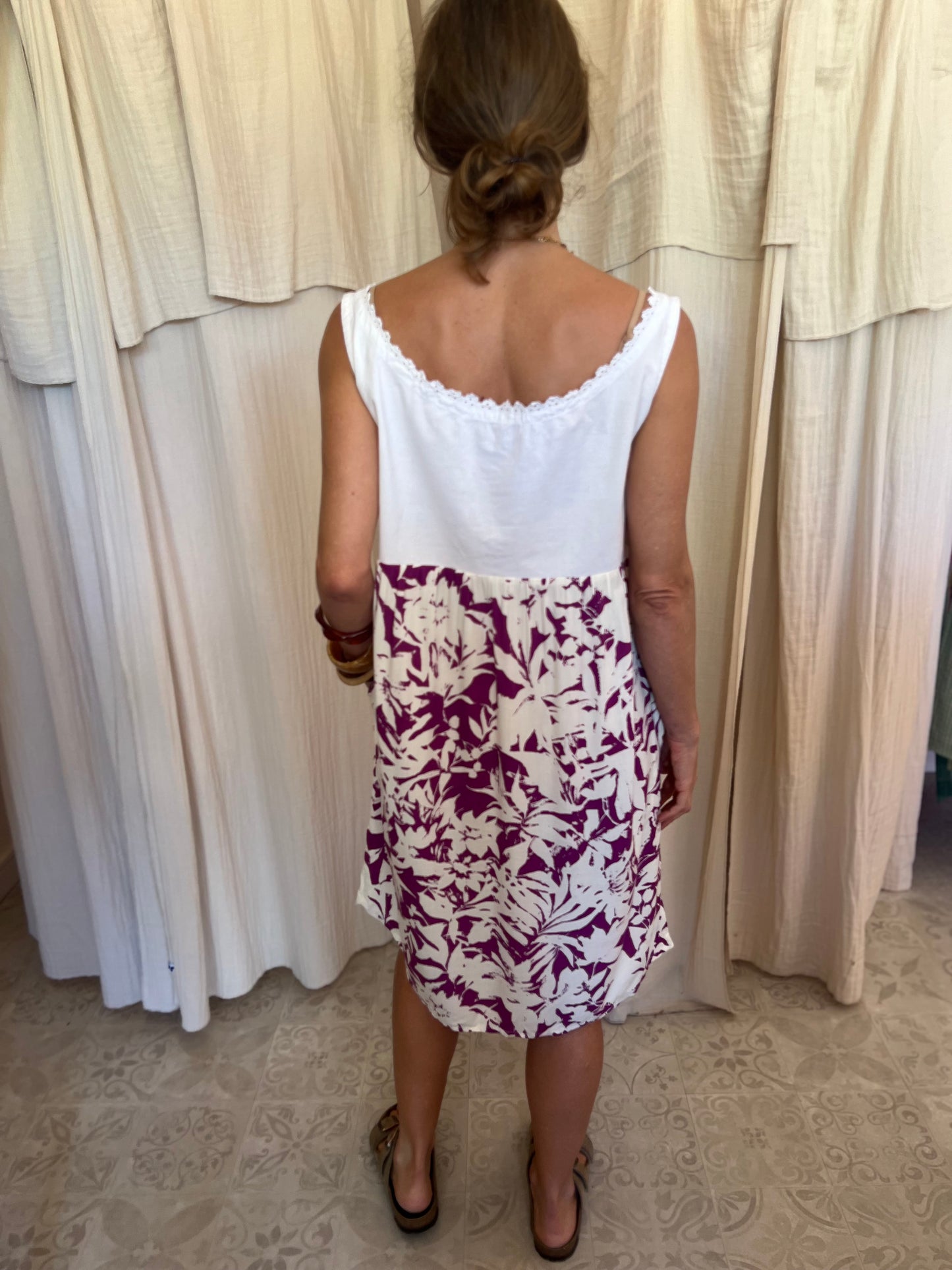Robe Henriette col V S-M+ 🤍🫐 💜