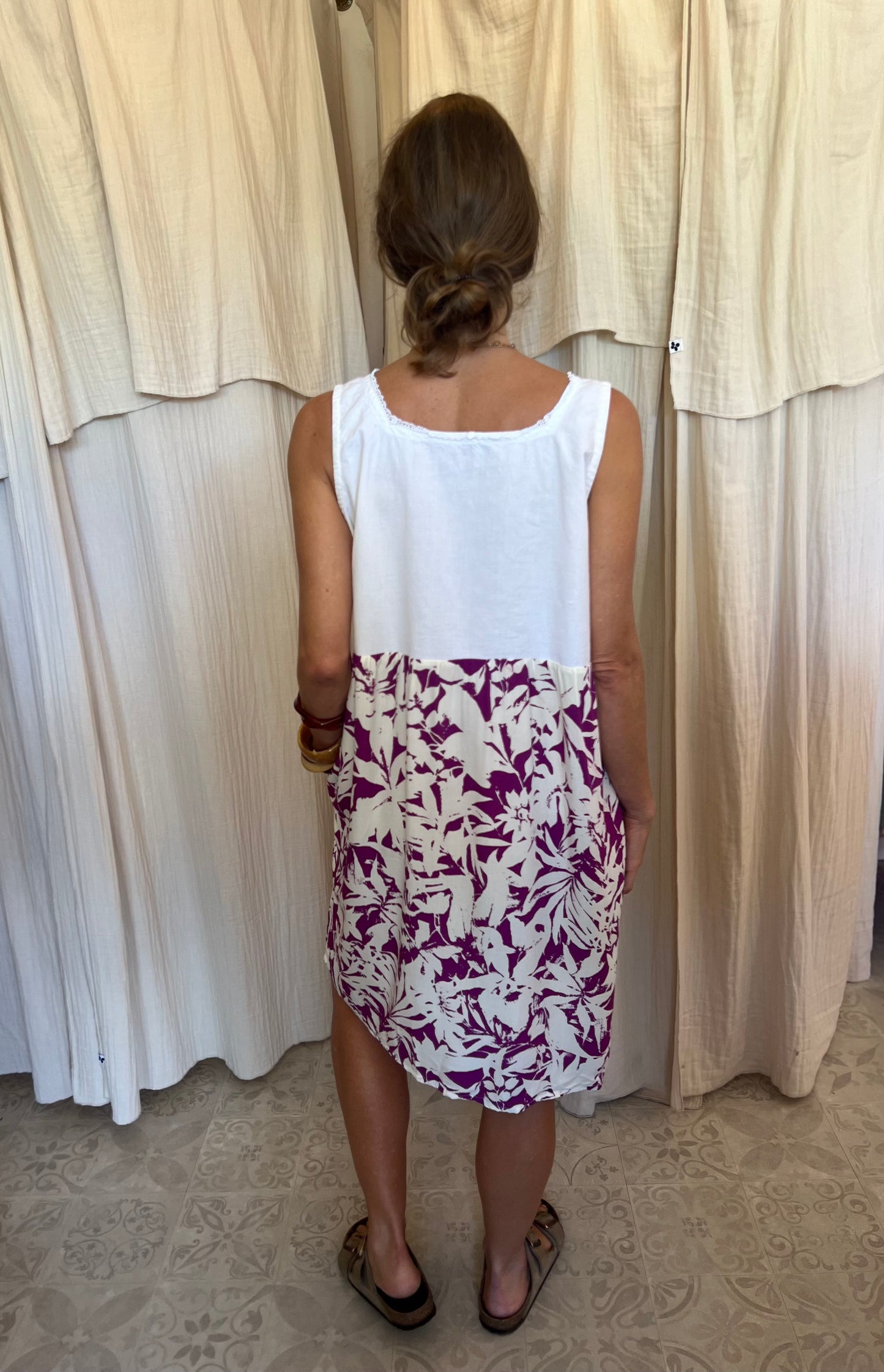 Robe Henriette col carré M-L🤍🫐 💜