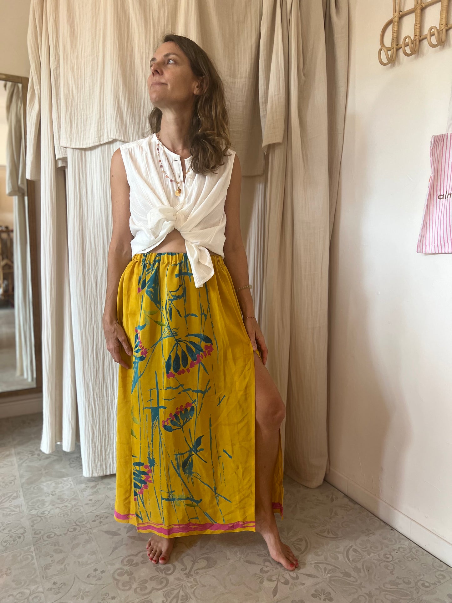 Jupe en soie 🪻🌸🍋