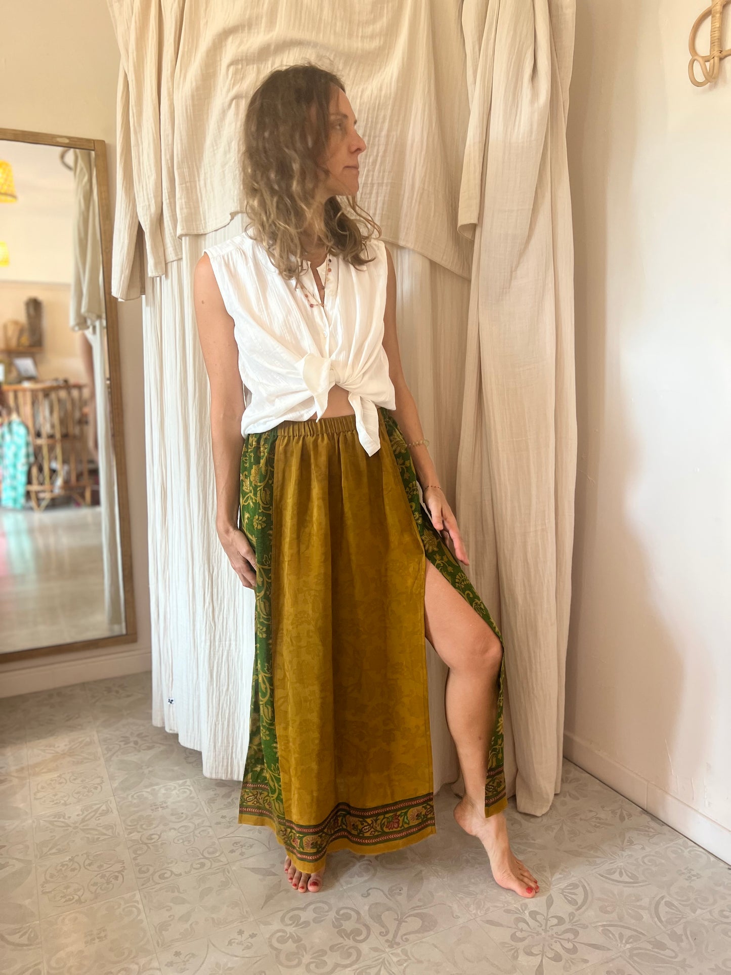 Jupe en soie 💛💚