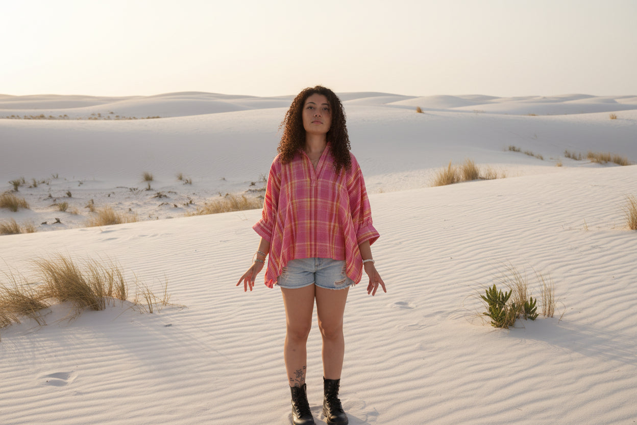 Top Cerise Madras🩷💛🧡