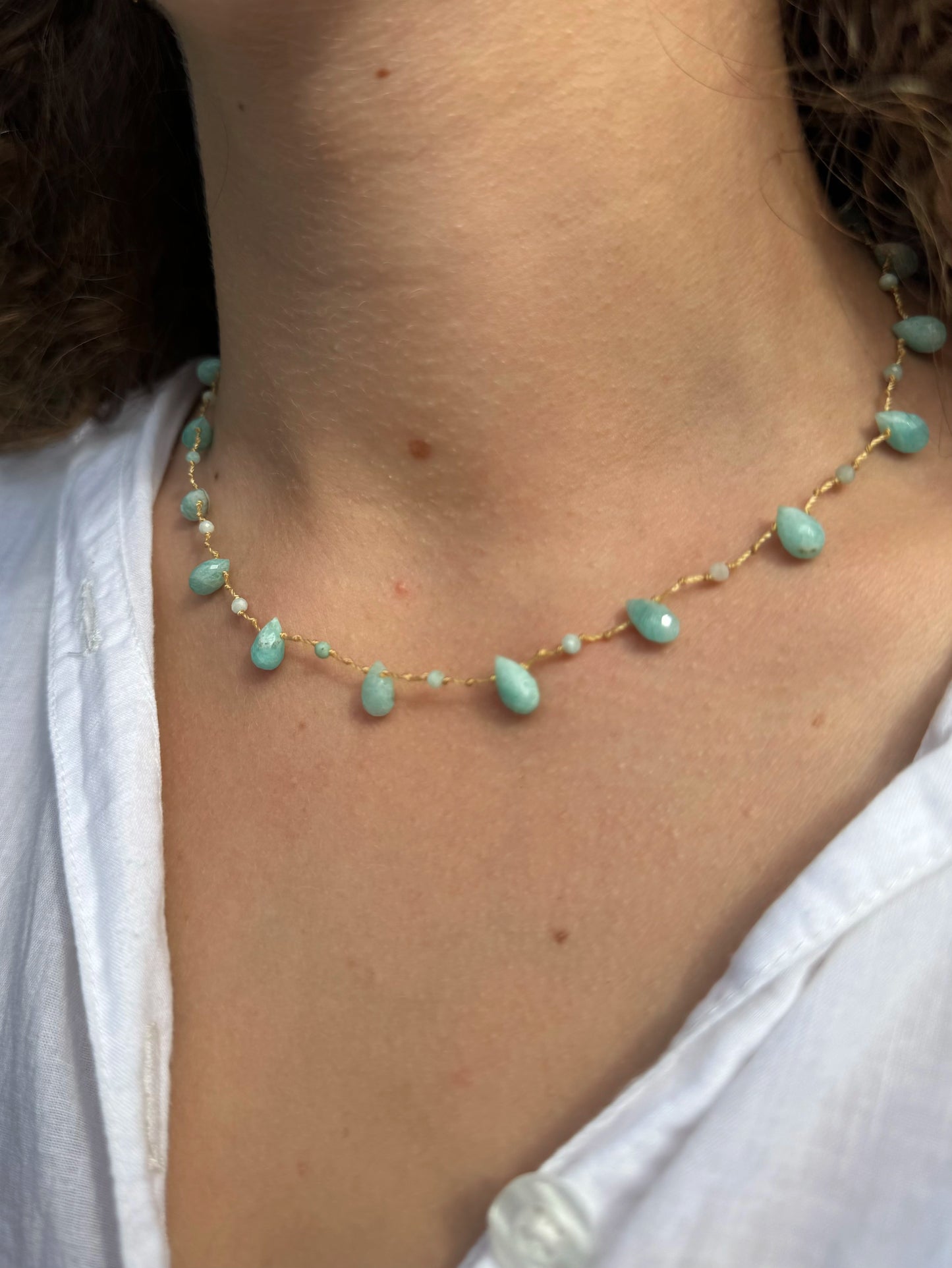 Collier gouttes amazonite