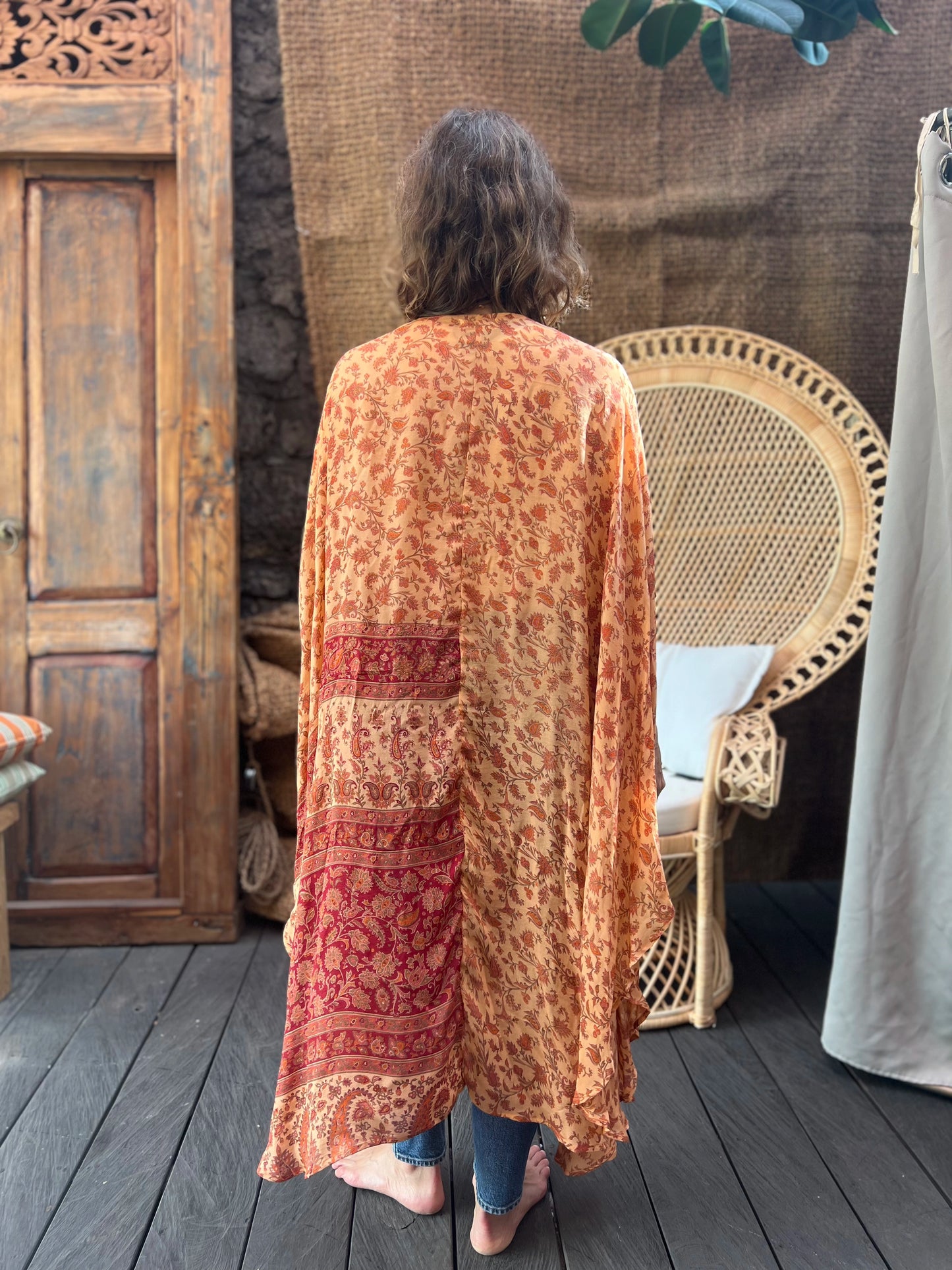 Kimono Meekha long orange