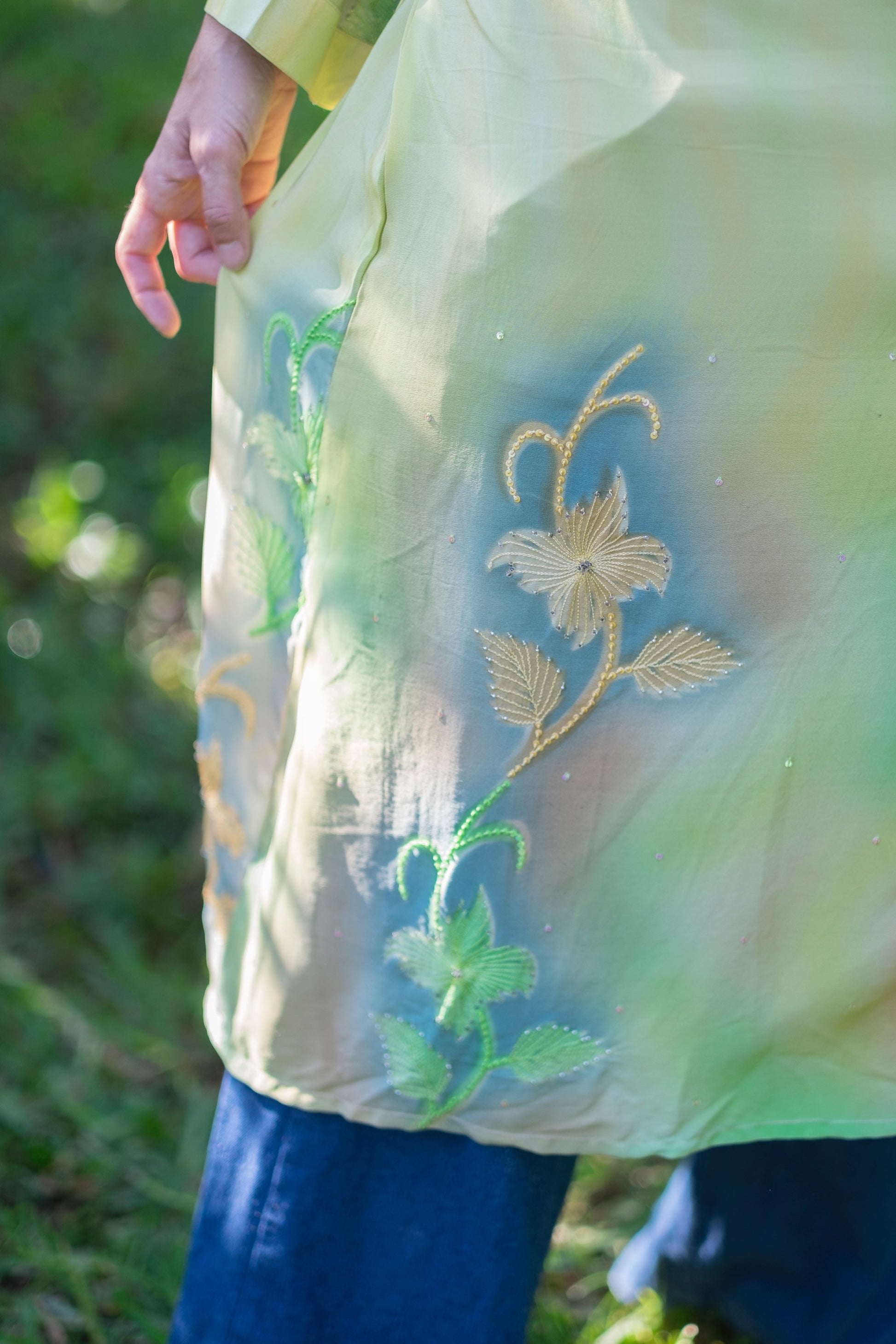 Kimono Jaya Yellow Green | almamaren.