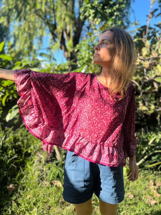 Top Boho Fuchsia | almamaren.